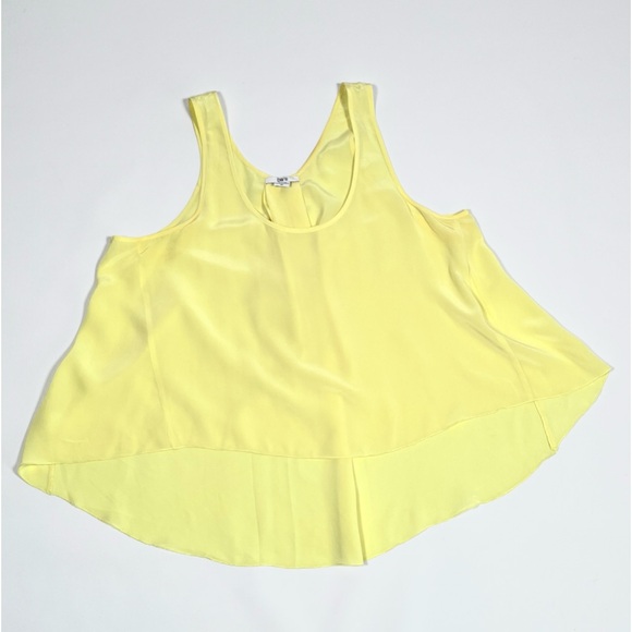 Bar III 100% Silk Flowy Tank Top size M Yellow - Picture 3 of 10